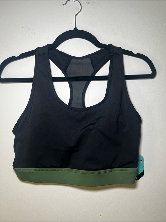 LuLaRoe Other - LuLaRoe Black Sports Bra with Olive Green Band